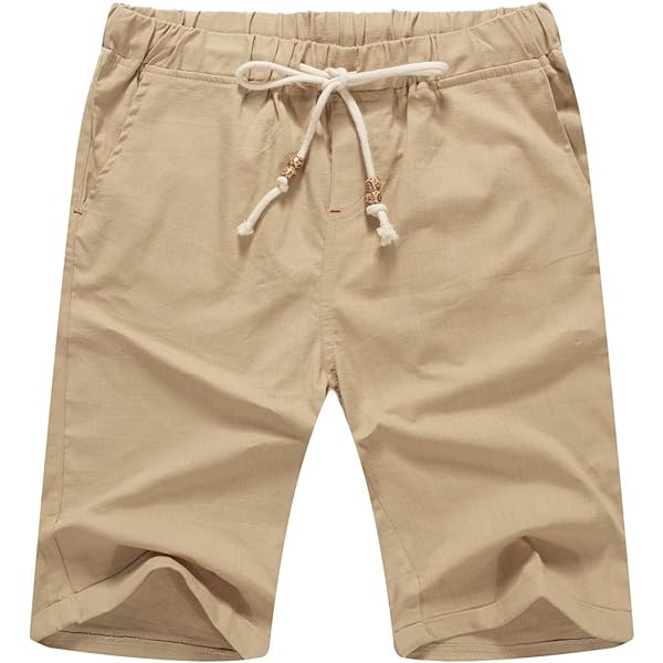 Sailwind Men's Linen Shorts Casual Drawstring Summer Beach Shorts