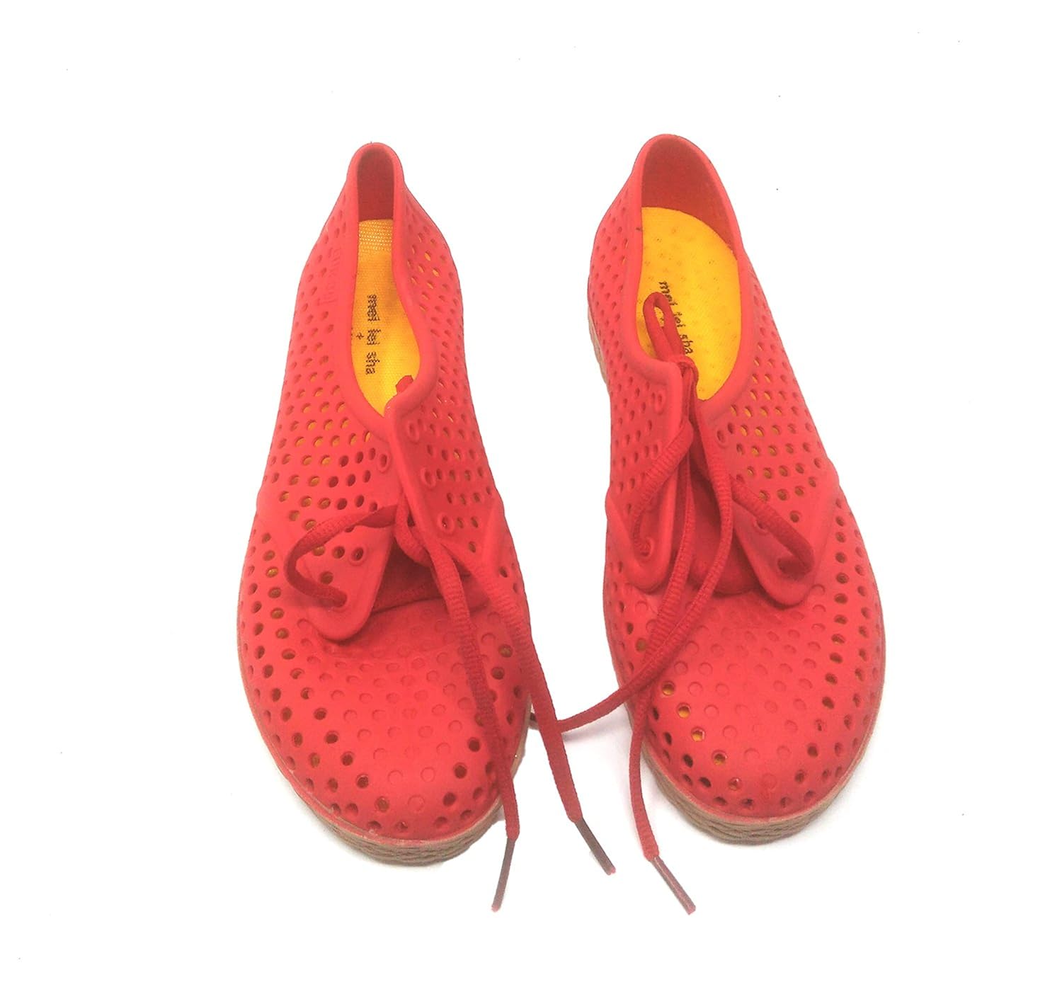 di grazia girls/women breathable fashion shoes, rainy shoes, lace sneakers (red, red-fibre-shoe-37)