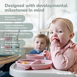 WeeSprout Suction Plates with Lids for Babies