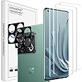 Orzero (3+2) Compatible for OnePlus 10 Pro 5G, 3 Pack TPU Screen Protector (Not Glass) + 2 Pack Camera Lens Protector (Tempered Glass) Premium Quality HD Anti-Scratch Bubble-Free