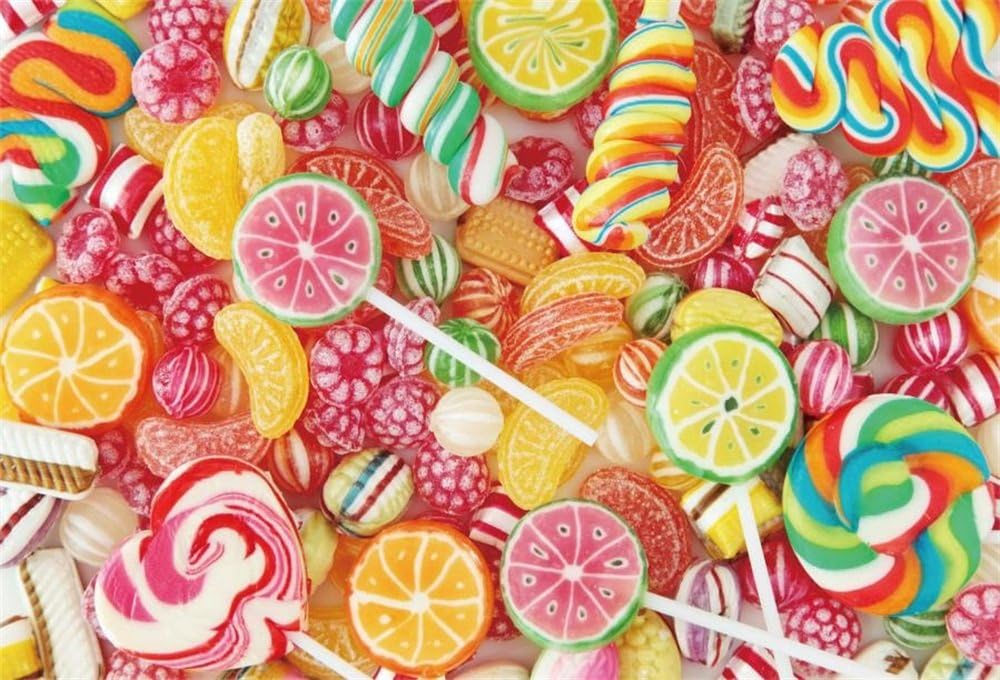 LFEEY 7x5ft Candyland Backdrop Colorful Fruit Candies Photo Background Baby Shower Kids Baby Birthday Party Photography Back Drop