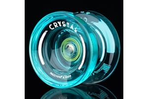 MAGICYOYO K2 Crystal Professional Finger Spin Yoyo, Responsive Yoyo for Kids 8-12 & Beginners, Durable PC Plastic Yo-yo, Includes 12 Yo yo Strings, Glove & Bag (Crystal Green)