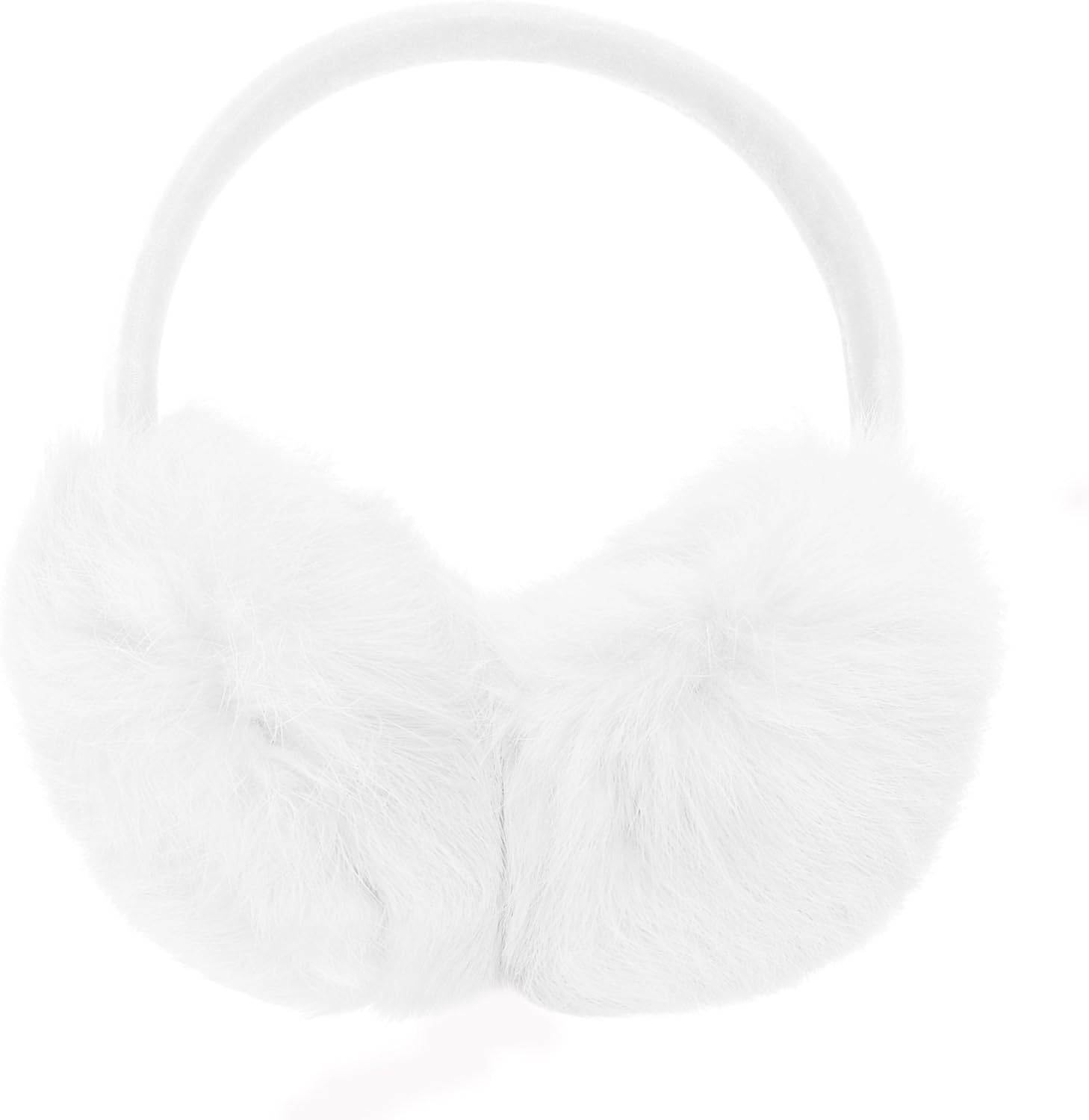 ZLYC Womens Girls Genuine Rabbit Fur EarMuffs Adjustable Ear Warmers, White at  Women’s Clothing store