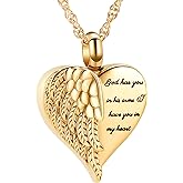 shajwo Cremation Heart Urn Necklace Ashes Jewelry for Women Men Keepsake Pendant Memorial Locket Ash Holder