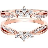 SHELOVES Guard Ring Enhancers for Engagement Rings Curved Wedding Bands AAAAA Cz 925 Sterling Silver 5-12