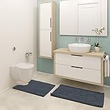 Pretigo Bathroom Rugs Chenille 2-Piece Bath Mat Set, Includes U-Shaped Contour Toilet Mat and Bath Mat ,Super Absorbent,Machi