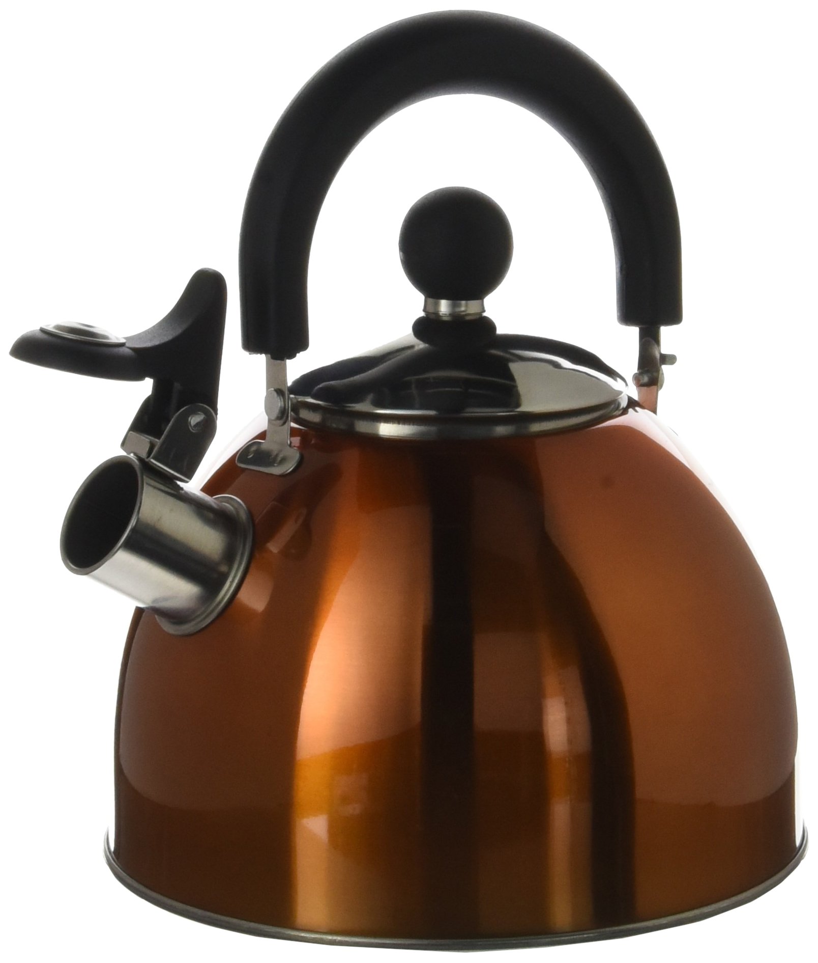 Highlander Deluxe Whistling Kettle ― Stainless Steel, 2L Capacity ― Great for Camping ― Available in Orange and Black