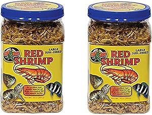 (2 Pack) Zoo Med Large Sun-dried Red Shrimp 10oz Each