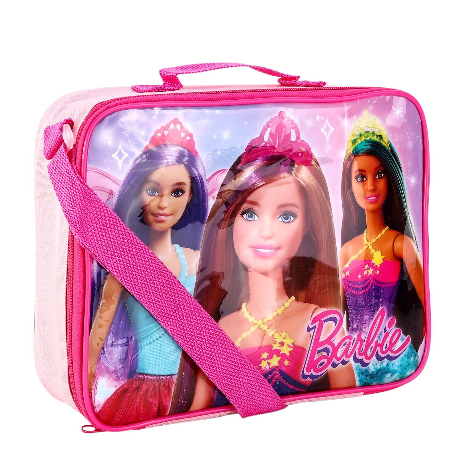 TDL Barbie Lunch Bag Thermal Insulated Lunch Box Girls Princess Barbie Movie School Sandwhich Box with Carry Handle & Side Pocket
