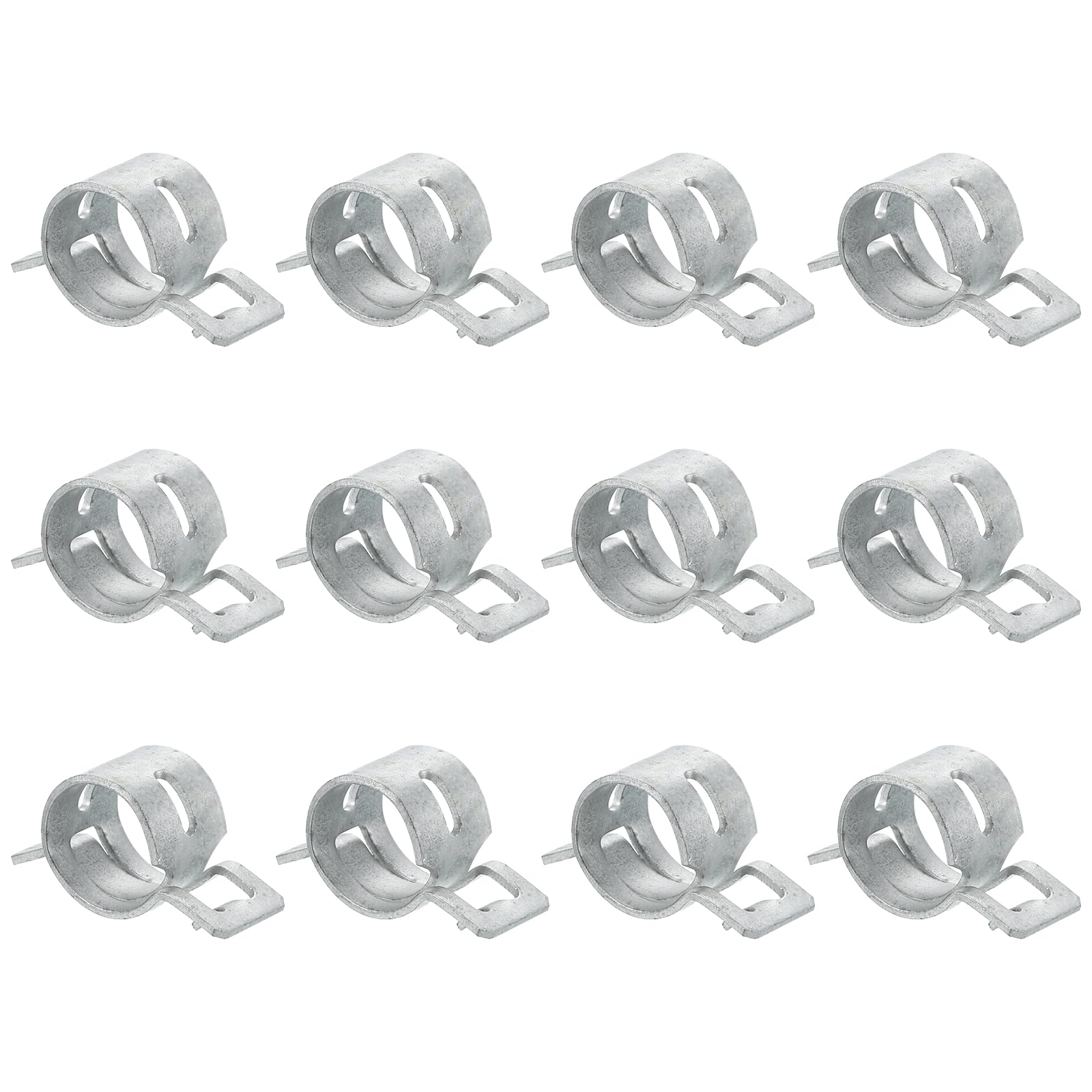 Sourcingmap 12Pcs Spring Band Type Action Fuel/Silicone Vacuum Hose Pipe Clamp, 16mm Low-Pressure Air Spring Hose Clip Clamp for Automotive Oil Pipe Water Pipe, Silver