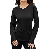 KevaMolly Womens Thermal Workout Tops Long Sleeve Fleece Shirts Running Athletic Base Layer Cold Weather Gear Back Reflective