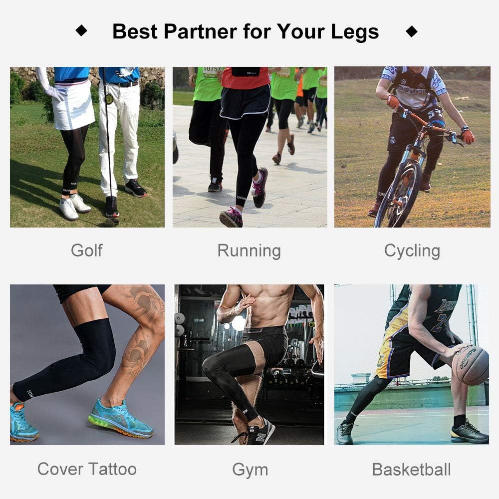 SONTHIN Leg Sleeves Compression Full Leg Long Sleeves for Men Women Youth (5 Colors Available,1 Pair): Clothing