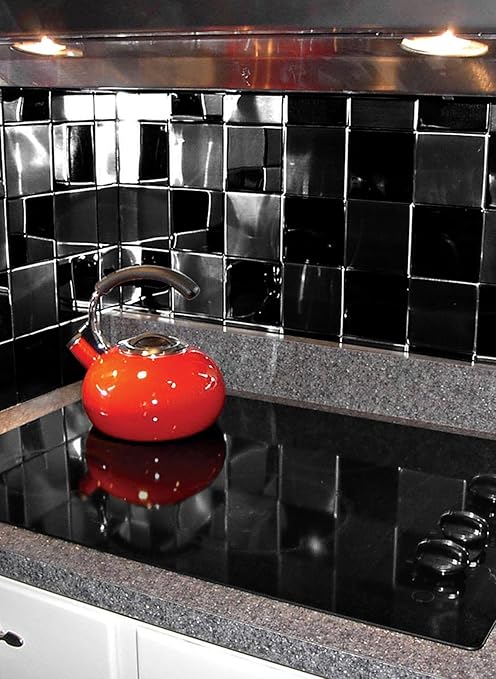 Amazon Com Metal Wall Tiles Square Tiles Black Home Kitchen