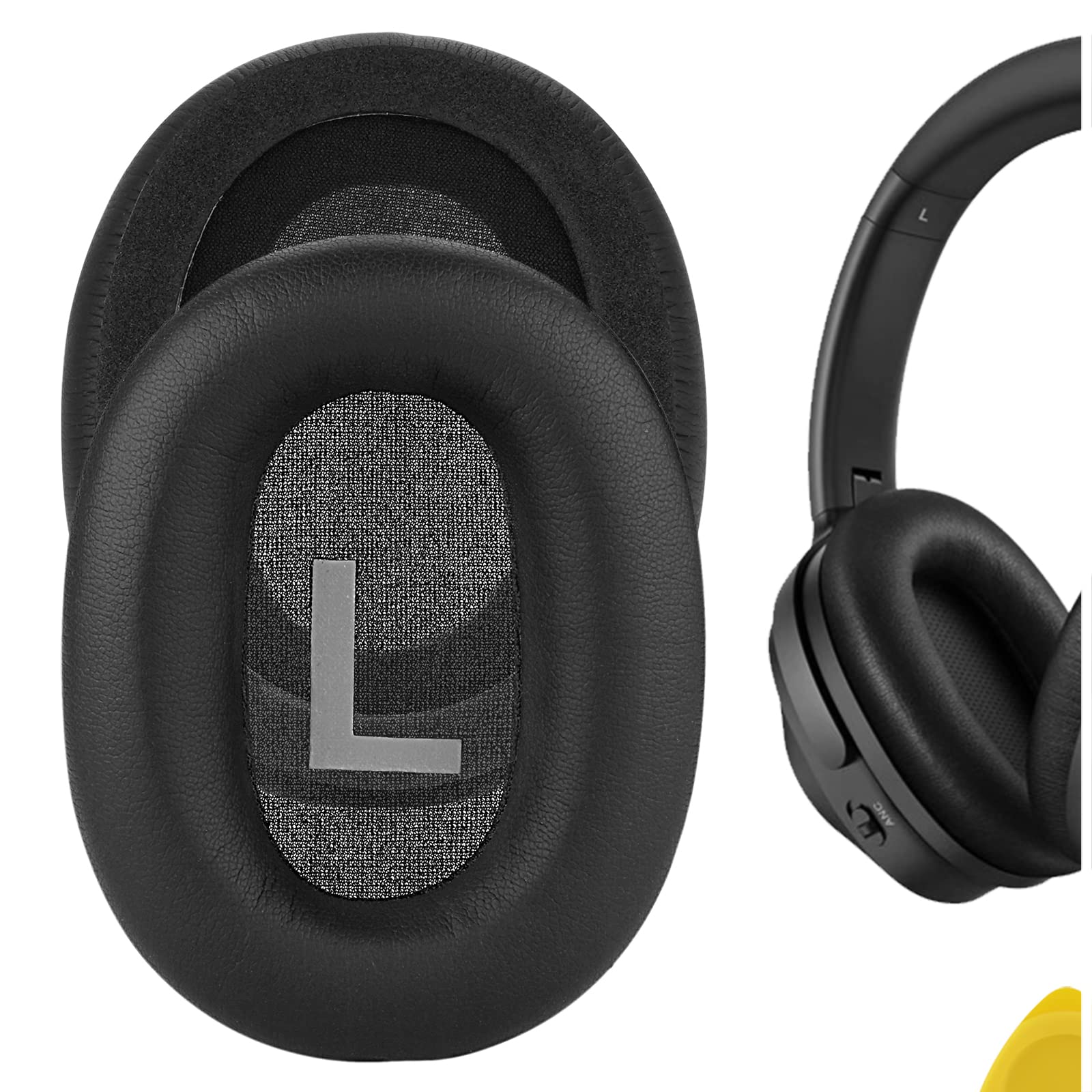 Geekria Replacement Ear Pads for Mpow H12 ANC, H10, RCA H033C Noise Cancelling Headphones Ear Cushions, Repair Parts (Black)