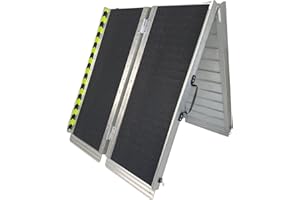 WINVI Non-Skid Wheelchair Ramp Threshold Ramp with a Non-Slip Surface Portable Aluminum Foldable Mobility Scooter Ramp for Home Steps Stairs Doorways Curbs (6 Foot)