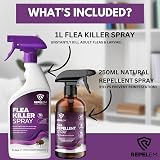 REPELEM Flea Treatment Kit 1L Spray & 250ml Natural Repellent Home Kit view 2