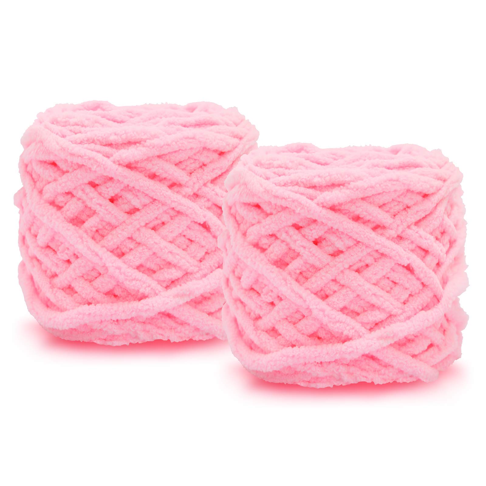 2X100g Chunky Yarn for Knitting Wool Ball Made of Cotton, Wool and Acrylic Soft and Warm Weaving Scarf and Slippers DIY Plush Knitting.