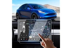 Sunsdrew 2024 Newest Tesla Screen Protector,【No Glare&Anti Fingerprint】 Tempered Glass Screen Protector for Tesla Model Y(2024-2020) Model 3(2023-2017) 15-inch Dashboard Touchscreen
