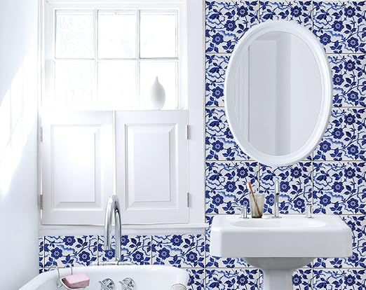 Adhesivos Para Cocina Bano Color Azul Indio De Pared Azulejo