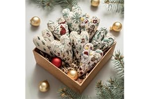 Froklic New Christmas Embroidery Kits, DIY Heart Shaped Hand Christmas Tree Embroidered Ornament Kit, Nativity Cross Stitch Kit for Winter Pattern Embroidery Decoration (with Needles-8PCS)