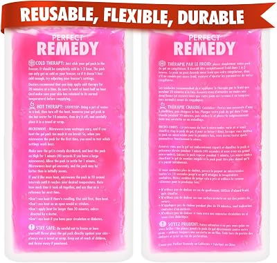 Perfect Remedy Gel Ice Pack 2Pk Reusable Hot Cold Compress Pink Reg