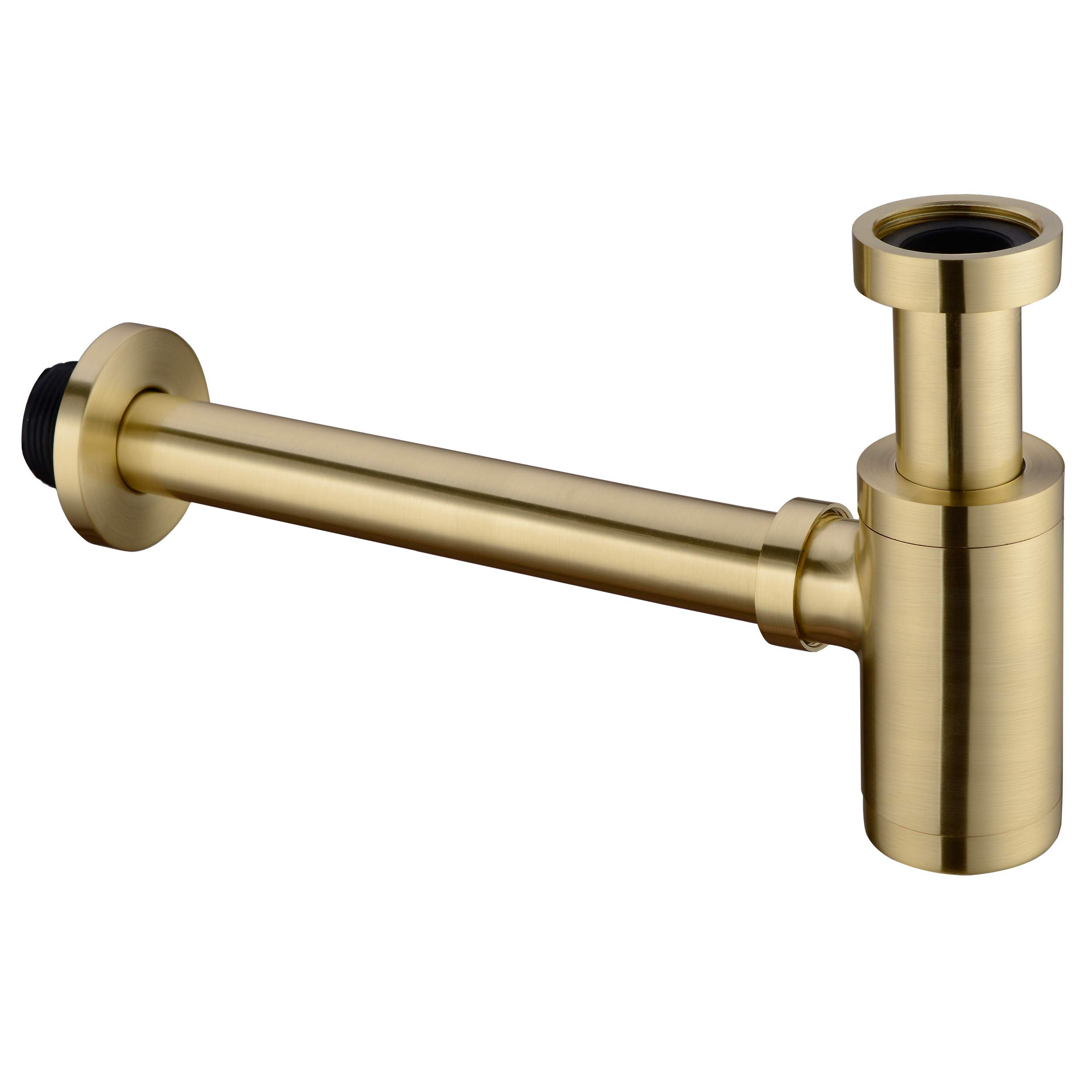 Photo 1 of Orhemus Brass Round Bottle P Trap, Basin Sink Waste Trap Drain Tube Kit Adjustable Height, Brushed Gold Finished