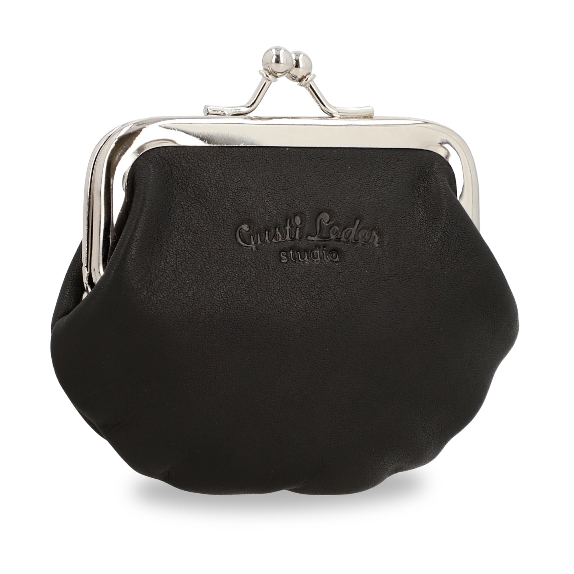 Gusti Leder Studio Fenja Genuine Leather Ladies Purse Cash Coins Notes Holder Everyday Vintage Accessory Black