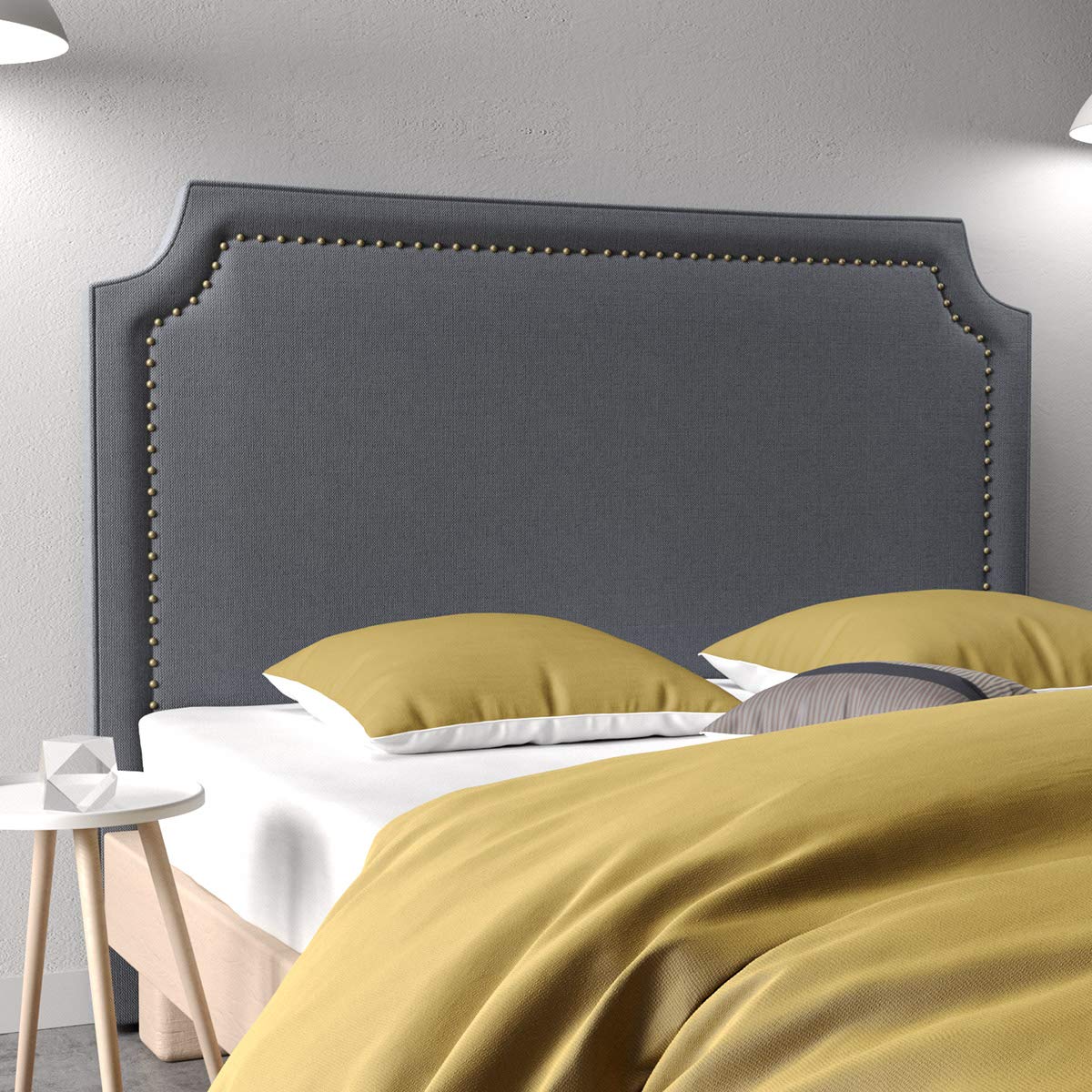 Kopfteil 140 Philippa Stoff Holz 140 X 118 X 8 Cm Dunkelgrau Kaufen