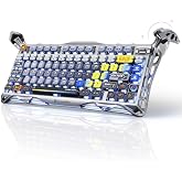 GravaStar Mercury K1 Pro 75% Wireless Mechanical Gaming Keyboard, Hot-Swap | Tri-Mode BT/2.4GHz/Wired, Linear Switch, Gasket Mount, RGB Backlit, Aluminum Alloy, QMK Custom Keyboard with Knob for Win/Mac
