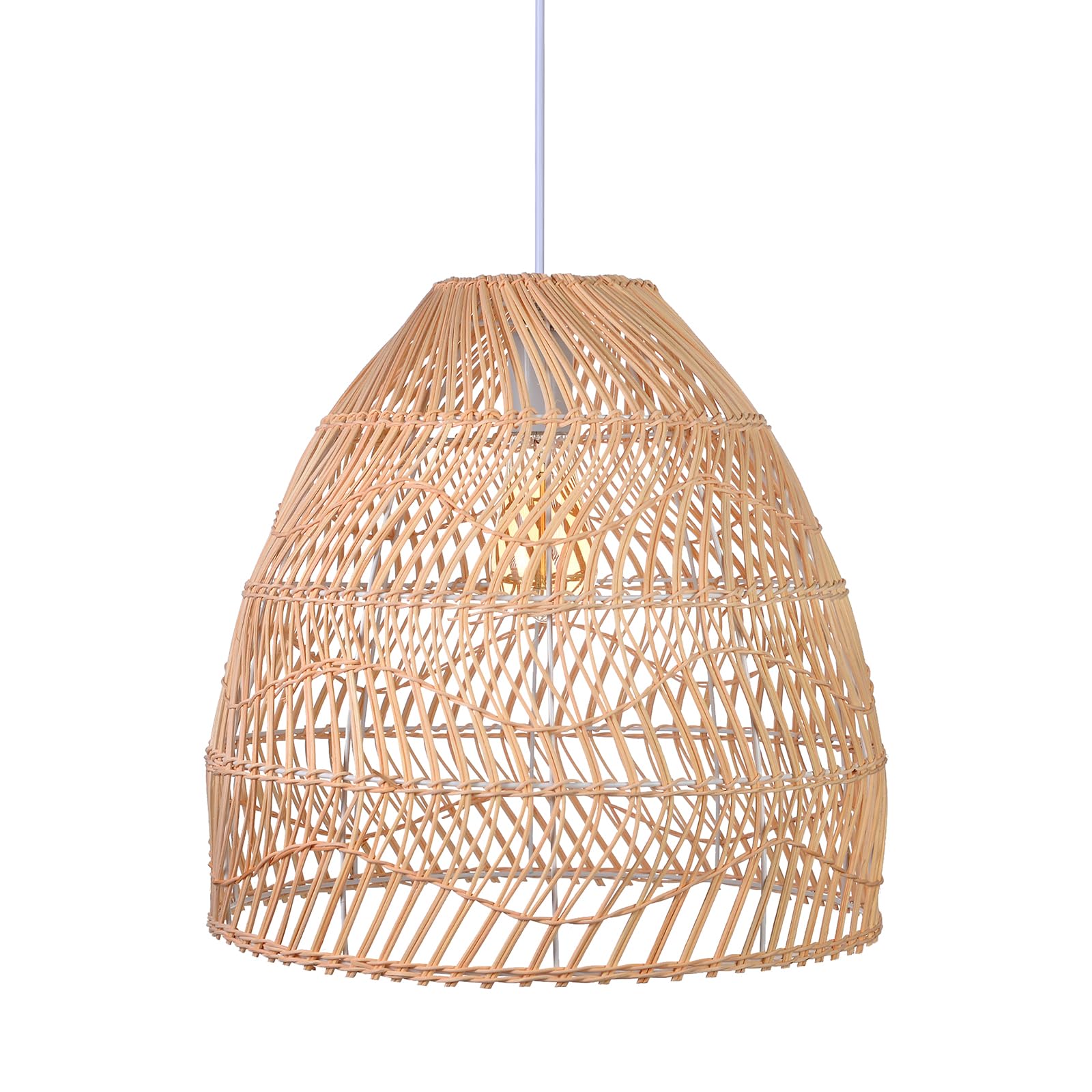 Photo 1 of Arturesthome Rattan Pendant Light Fixture, Wicker Chandelier Boho Basket Ceiling Lighting, Large Natural Woven Hanging Lamp for Kitchen Island Sink