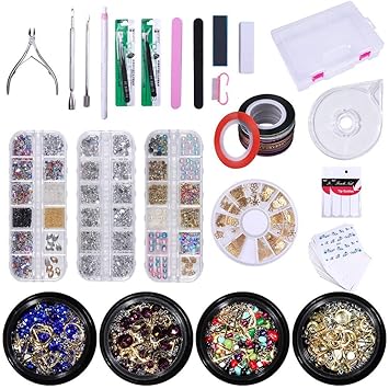Amazon Com Liarty 136pcs Nail Art Decoration Kit Rhinestones