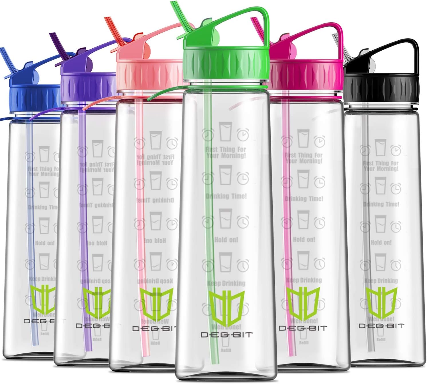 Pack De 5 Botellas Deportivas Tritan Greiner – Libre De BPA, Irrompible Y Apta Para Lavavajillas (Color Azul)