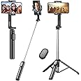 Selfie Stick, Extendable Selfie Stick Tripod with Wireless Remote, Portable Phone Tripod Stand for Group Selfie/Live Streamin