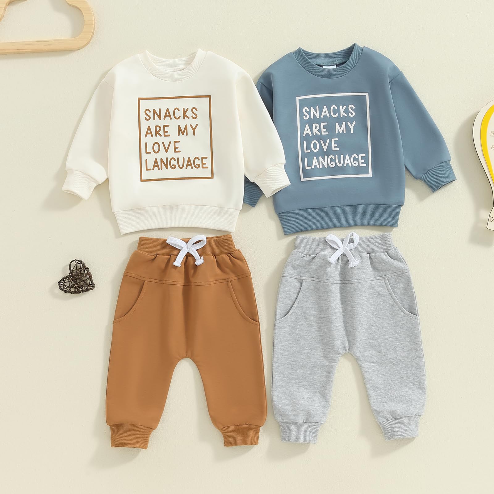 LIOMENGZI Infant Baby Boy Fall Clothes Set Funny Letter Sweatshirt Pant Outfit Toddler Winter Clothes 6 12 18 Months 2T 3T