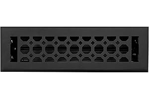 Empire Register Co, Steel Floor Register - 2x10 inch, Honeycomb Design, Textured Black Finish, Heavy Duty Walkable Steel Floor Vents, Metal Damper Attached Air Vents for Home Floor only