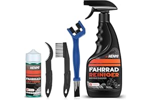 HENMI Bike Cleaning Kit and Chain Oil Lubricant with Bicycle Degreaser 500ML,Bike Chain Lube 100ML,Cleaner Brush Tool,Rear Cogs,Chainrings,Suitable for All Types