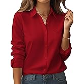 Zeagoo Womens Button Down Shirt Long Sleeve Blouse Business Work Tops Dressy Casual Floral Printed Outfits with Pocket
