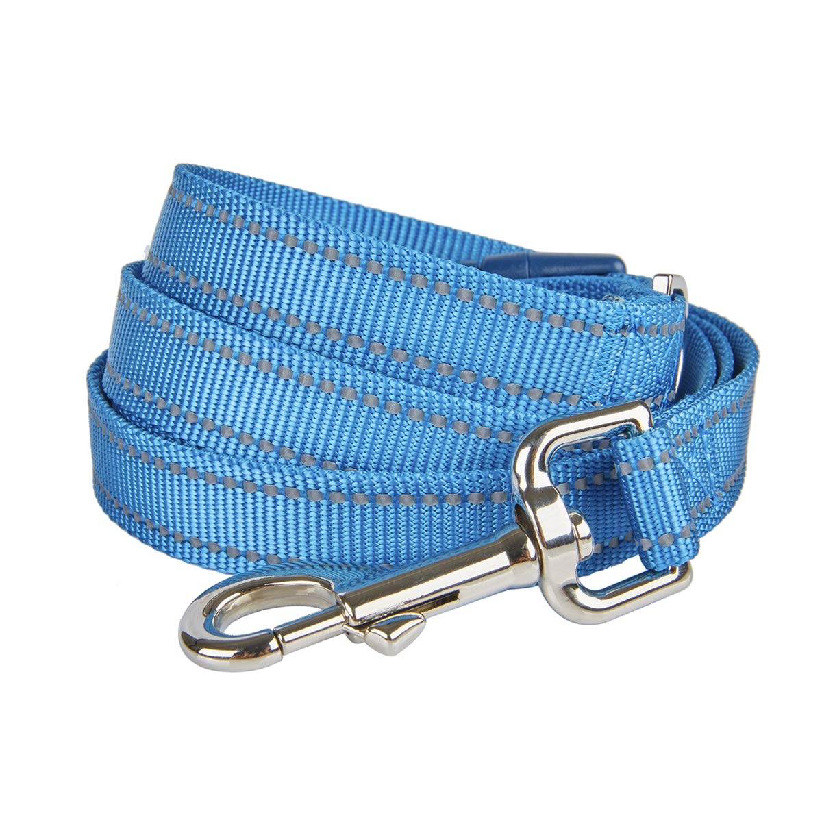 Petiry Nylon Reflective Dog Leash with Handle Padding for Puppy Medium Large Dog (Length 120cm,Blue)