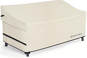 Porch Shield Waterproof Outdoor Furniture Sofa Cover – Patio 3-Seater Couch Cover 77W x 35D x 35H inch, Beige