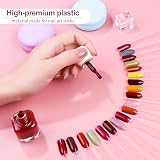 COSITTE 100pc Clear Nail Swatch Sticks with Labels & Ring Holder for Polish view 4