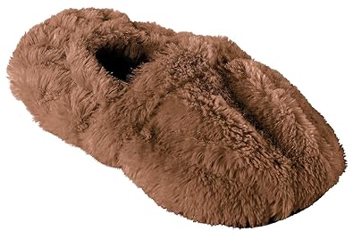 infactory Flauschpantoffeln: Aufwärmbare Flausch-Pantoffeln mit Leinsamen-Füllung, Größe 42-44 (Pantoffel)