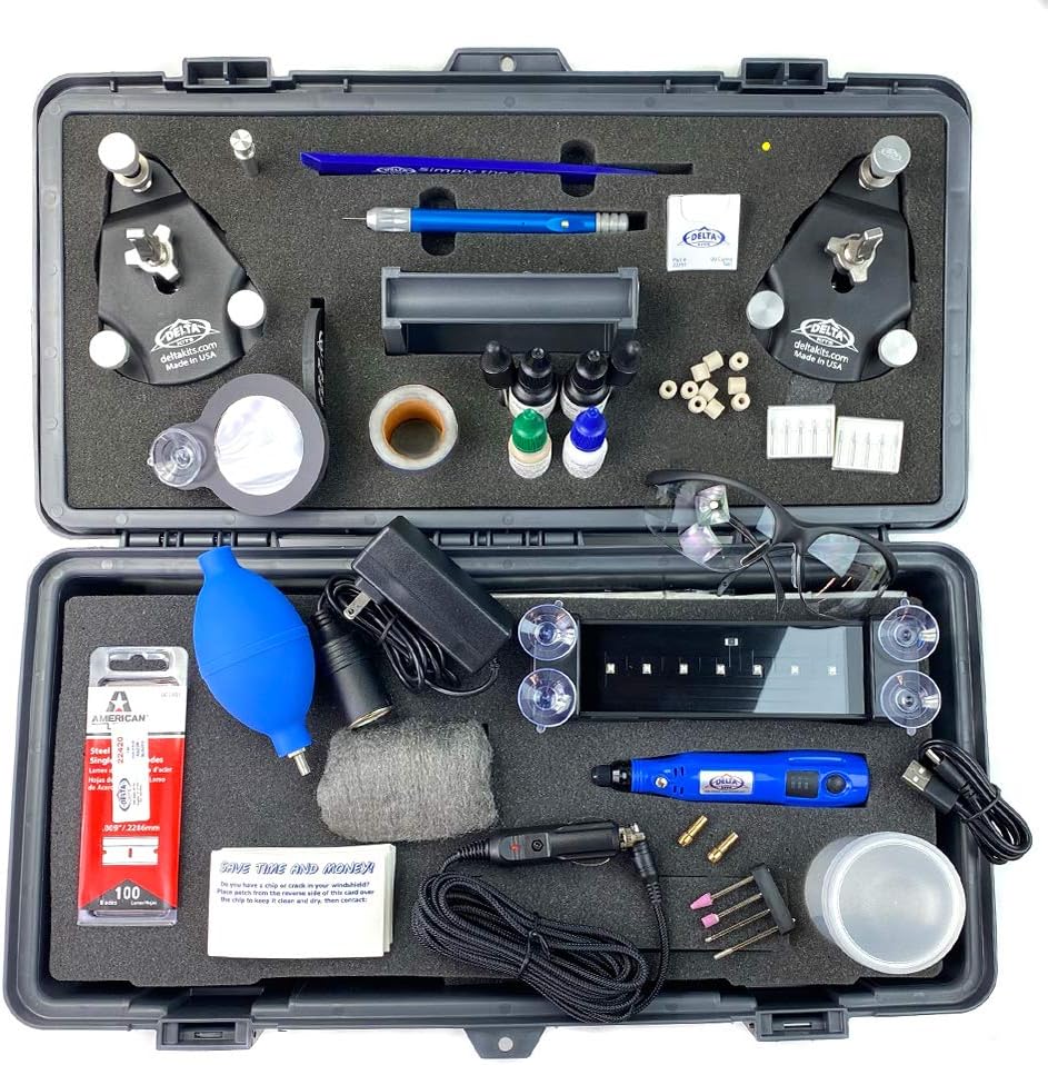 Delta Kits Windshield Repair Kit + LED Cordless UV Resin