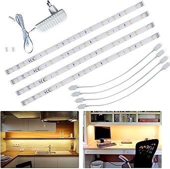 Tiras LED 1.5 M 12V Kit Cinta Flexible Blanco Cálido con Adhesivas para