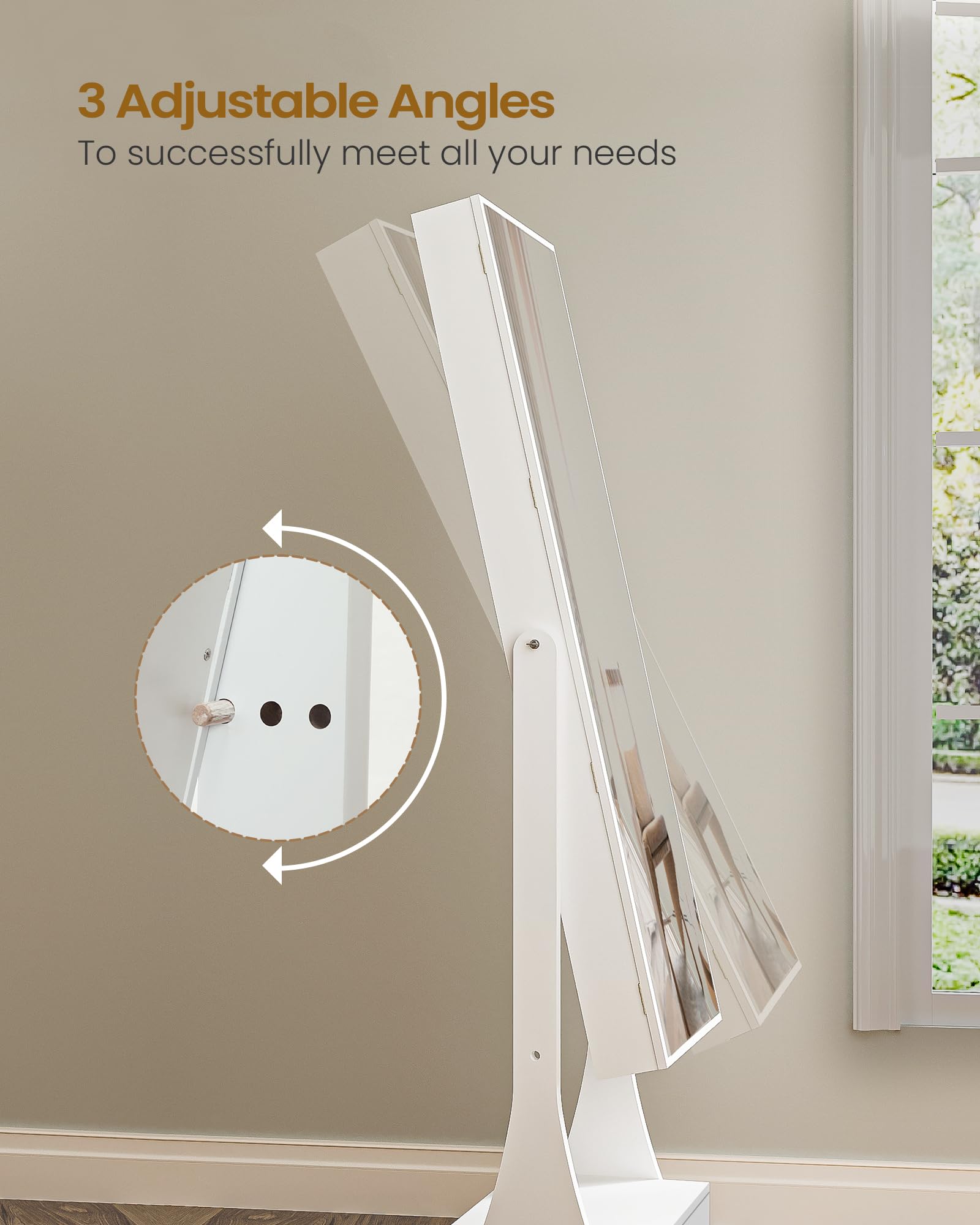 Hzuaneri 8 LEDs Jewelry Cabinet, 42.5