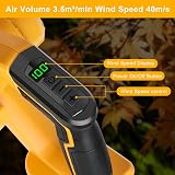 Powarobor Cordless Air Leaf Blower for DeWalt 18V Battery Tool Only view 5