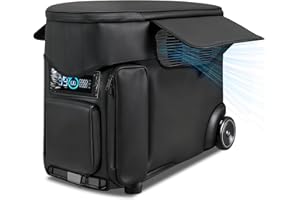 LTLUO Protective Cover Compatible with DELTA Pro & Extra Battery, Waterproof Dustproof Storage Case with Top Compartment, Transparent Window & Adjustable Strap for Outdoor Indoor Use