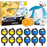 Drivejoy Car Air Freshener Vent Clips, 12 Pack, 6 Linen, 6 Citrus | Provides Long-Lasting Scent, Up to 360 Days
