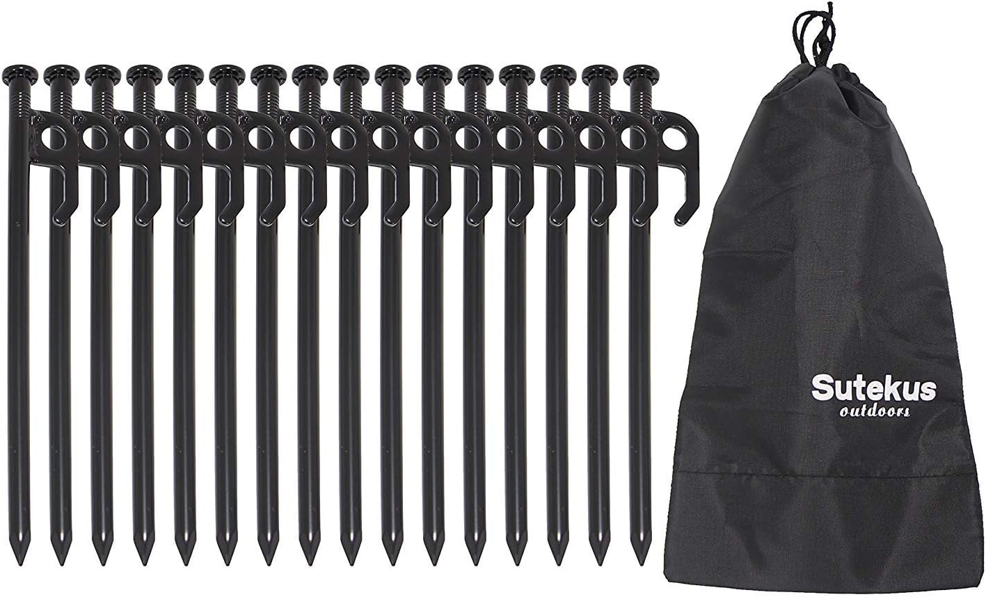 Sutekus 0.8inch(20cm) Tent Pegs, Storage Bag