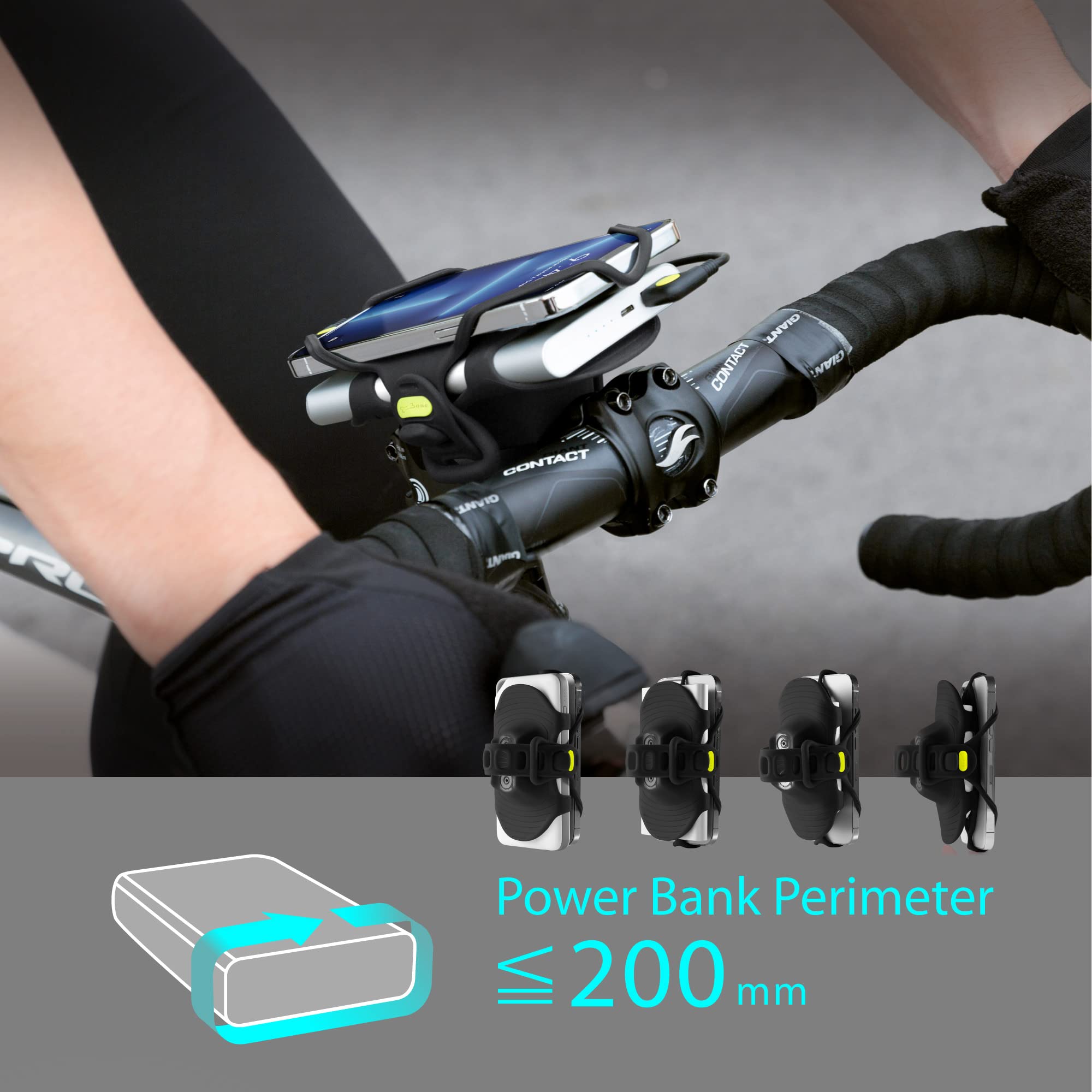 【Bone】 Bike Phone Mount Universal 2 in 1 Phone Holder for Bike, Charger Mount Stem, Bike Accessories for iPhone 13 12 11 Pro Max Samsung S20 S21, Fit 4.7