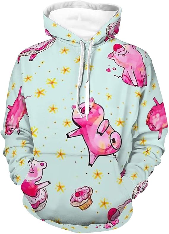 Amazon スウェット 長袖 プルオーバー かわいい 豚 クルーネック パーカー トレーナー プルオーバーパーカー トップス ｔシャツ ファッション カジュアル 春秋冬 フード付き ポケット付き おしゃれ 男女兼用 M 3xl トレーナー パーカー 通販